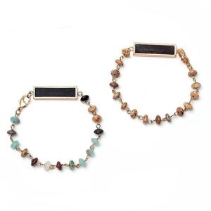 Jasper Bracelets with Leather Center 2 Colors